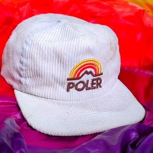 Poler Mountain Rainbow Hat Camp Vibes Cap Snapback Corduroy Embroidered Lid